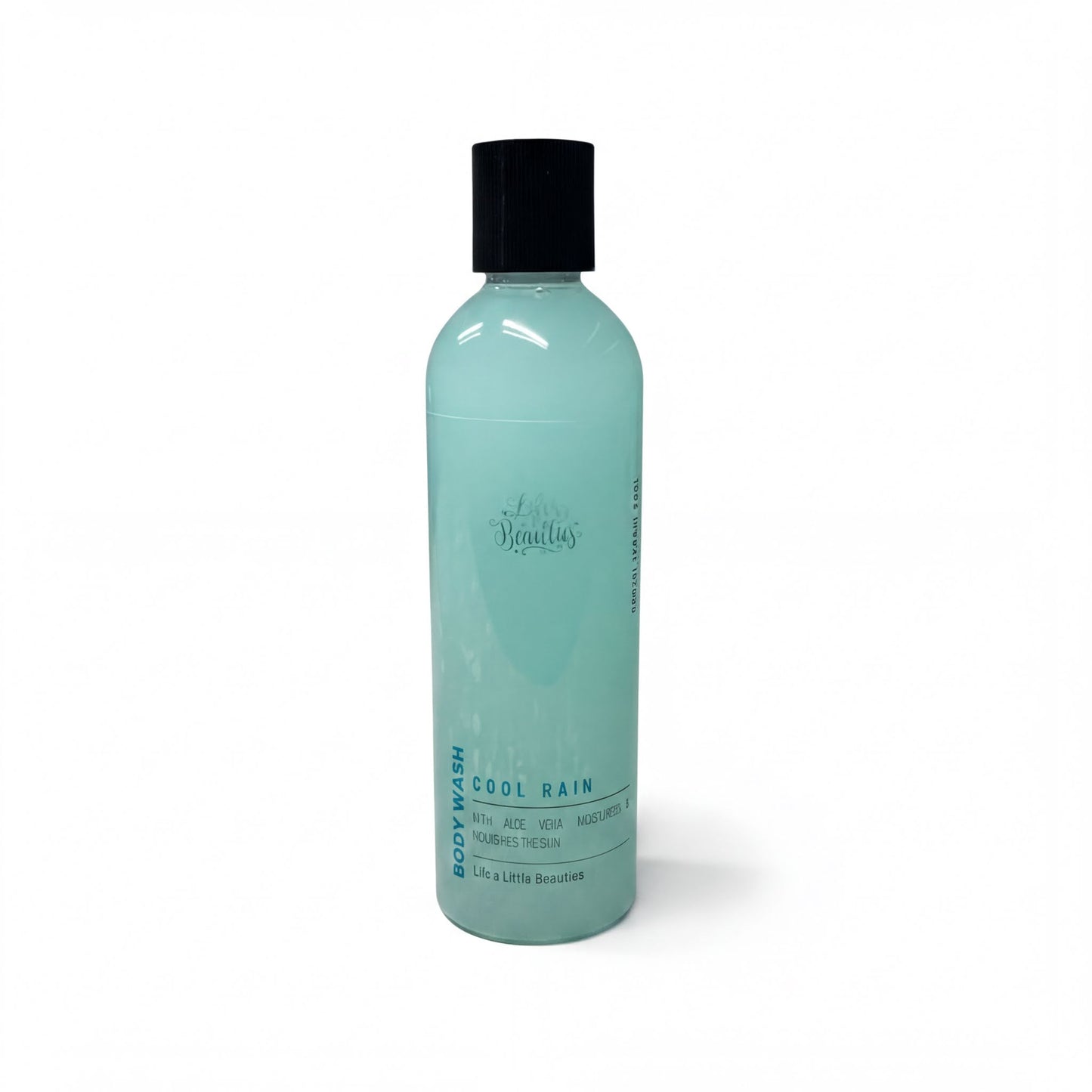 A bottle of LESS THAN 500 characters product, which is a cool rain lotion.
