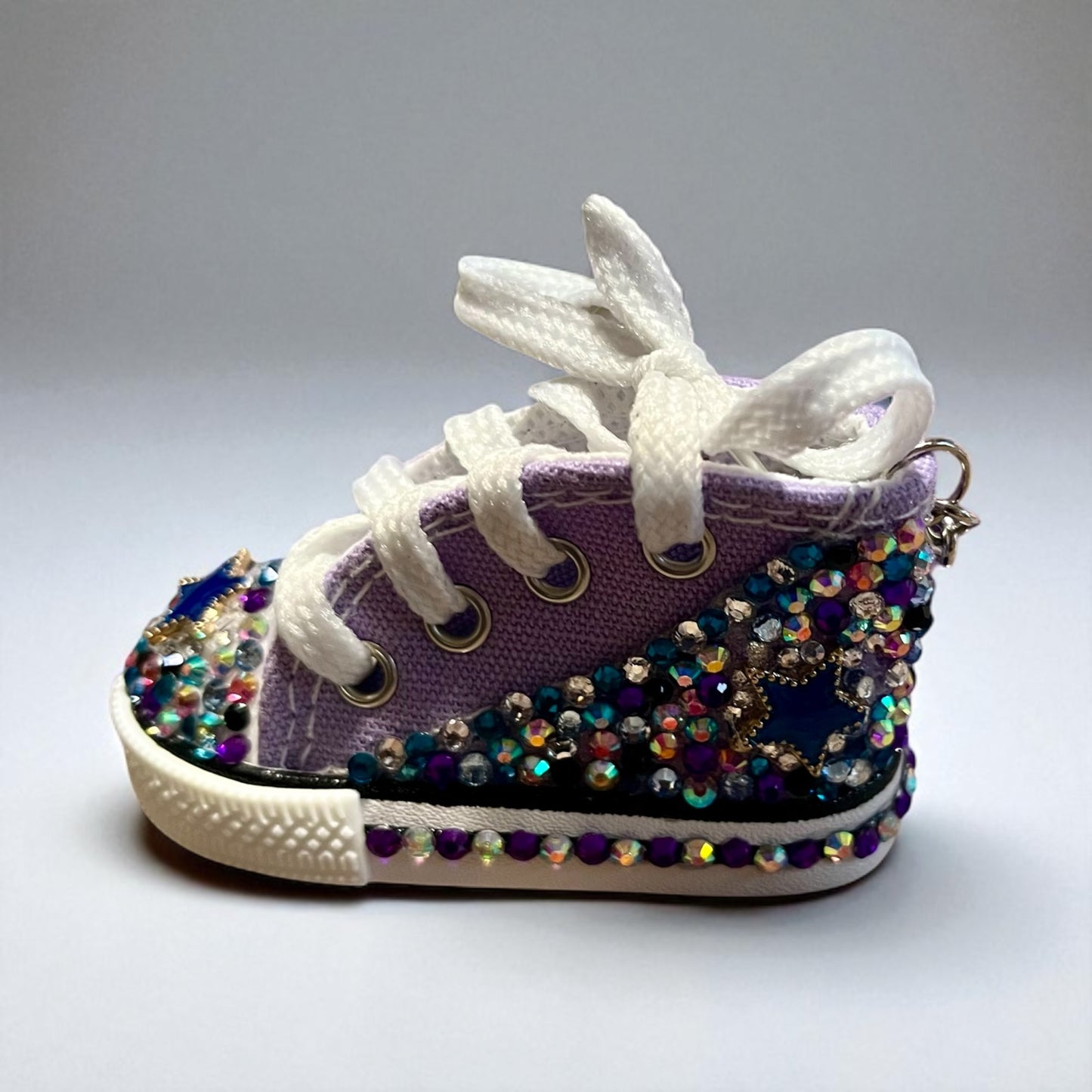 Galactic Glamour: Bedazzled Handmade Converse Keychain