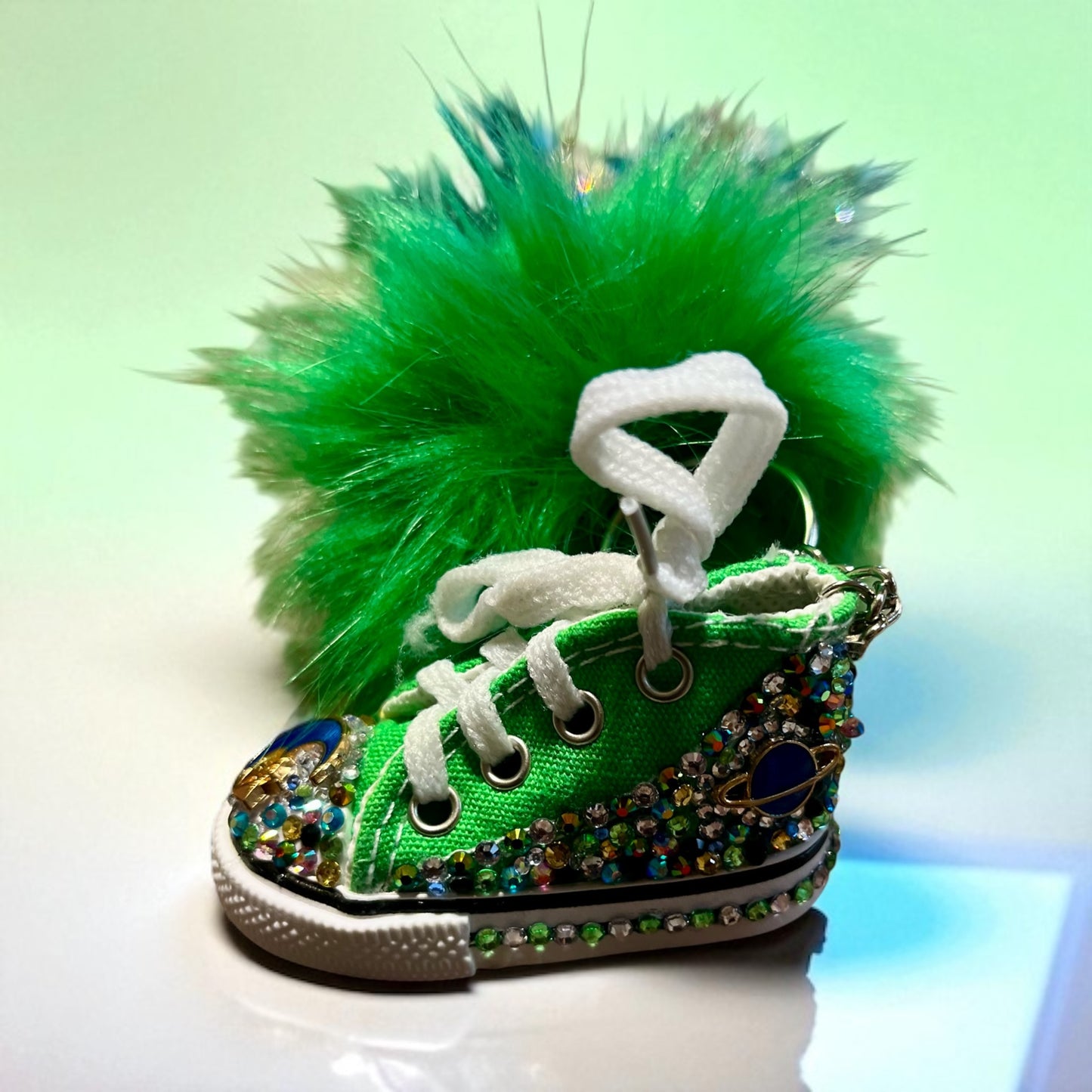 Bedazzled Handmade Alien-Themed Converse Keychain