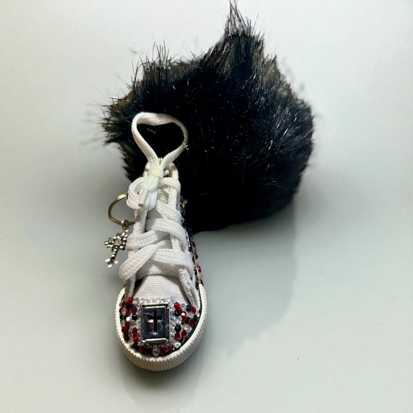 Bedazzled Handmade Converse Keychain – Cross Style