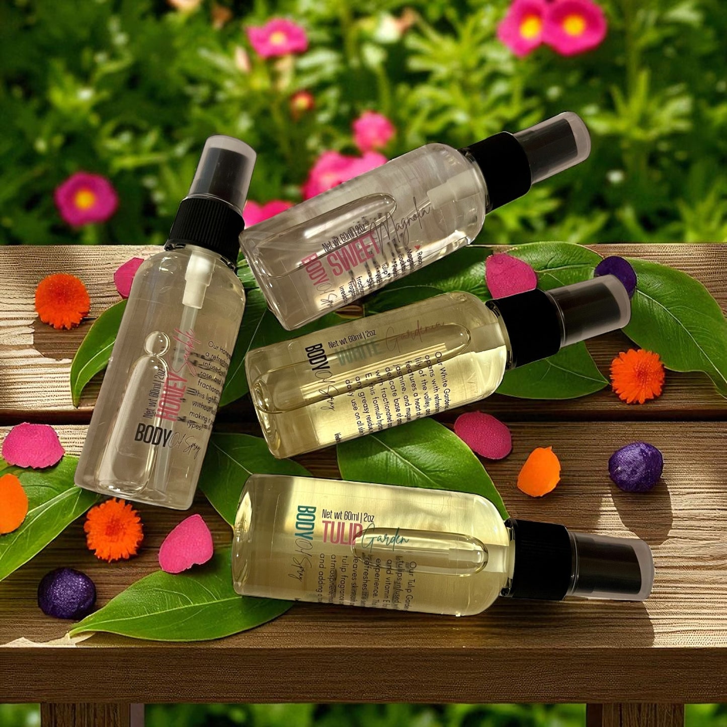 In the Garden Body Oil Spray 4 Pack Bundle