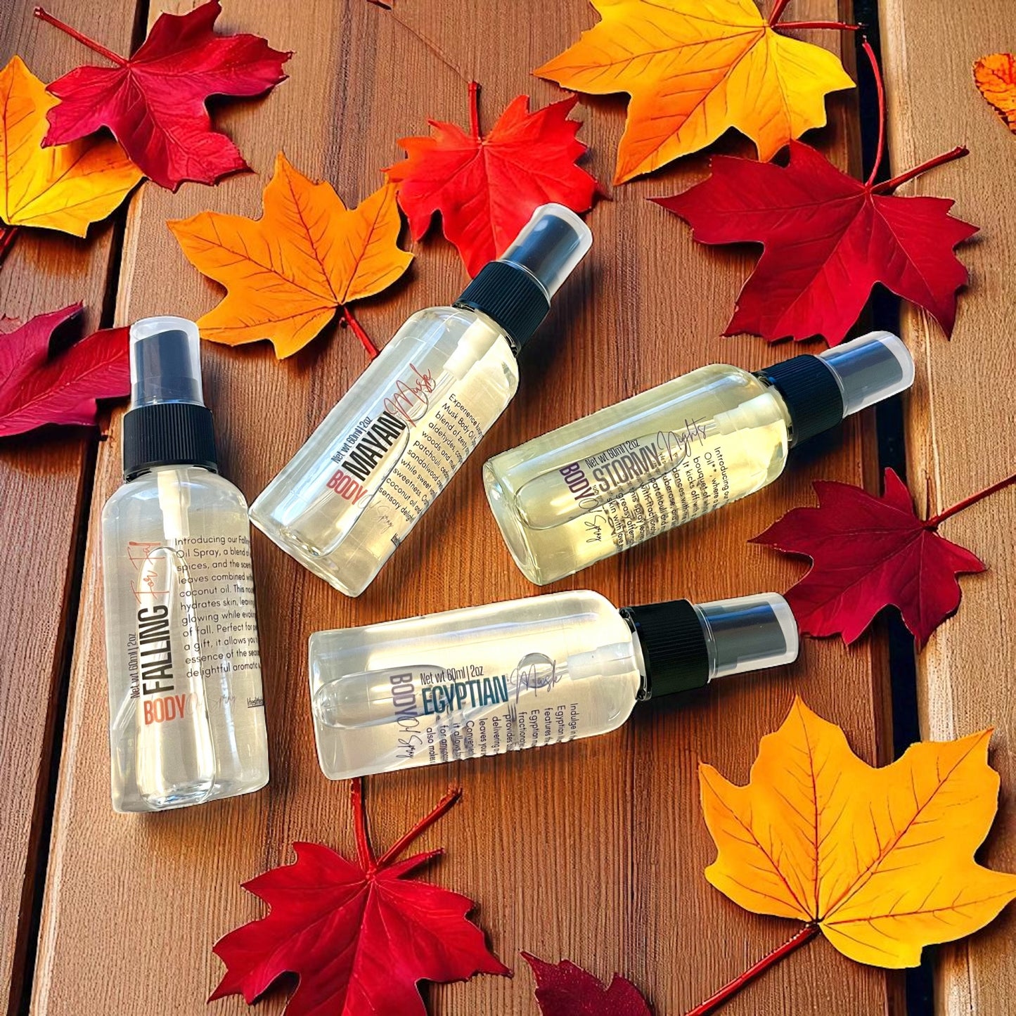 Fall Inspired Body Oil Spray 4-Pack Bundle