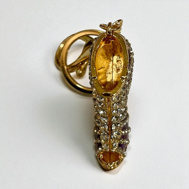 Elegant Rhinestone Stripe Pump Heels Keychain