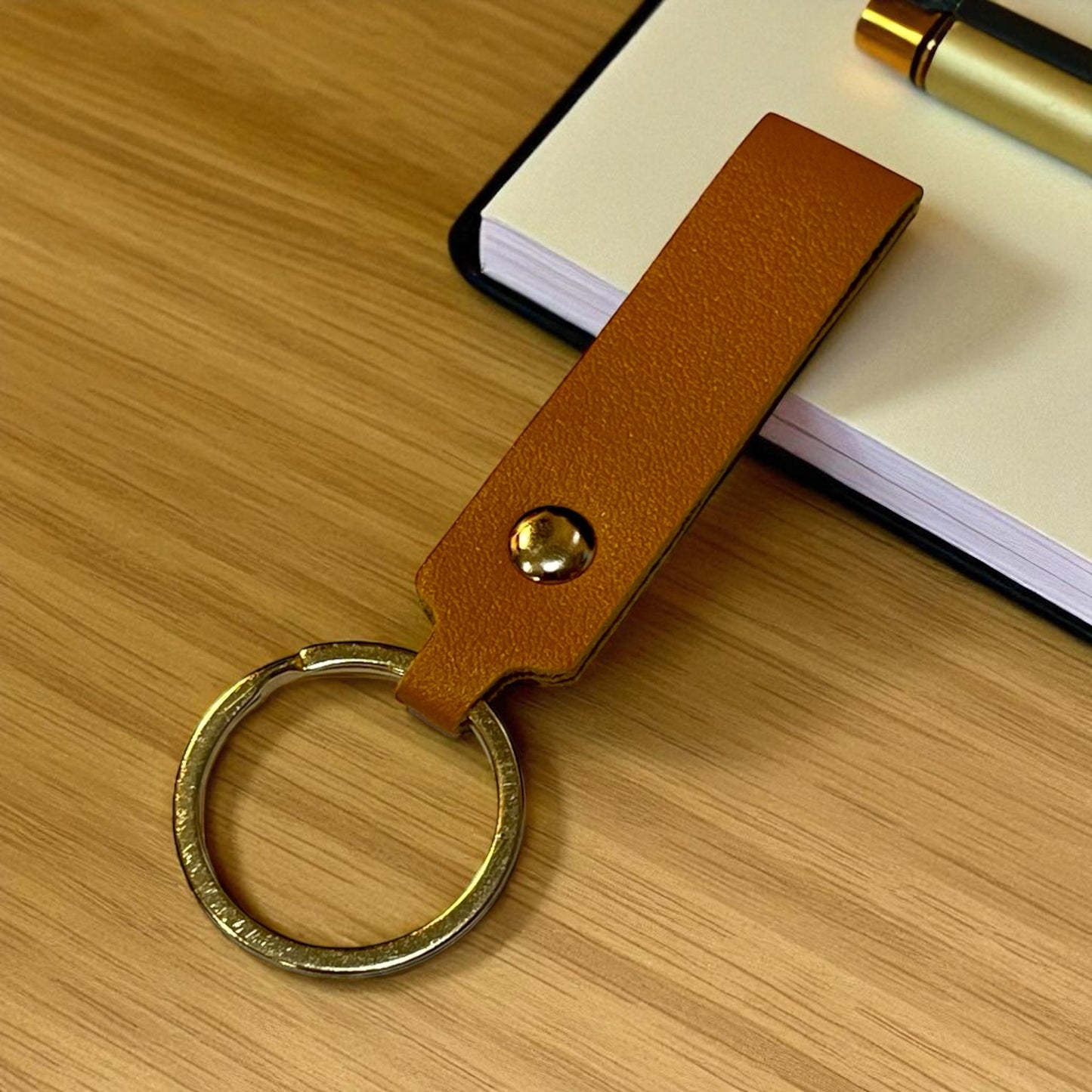 Leather Key Chain: Solid Colors with Hand Rope Strap