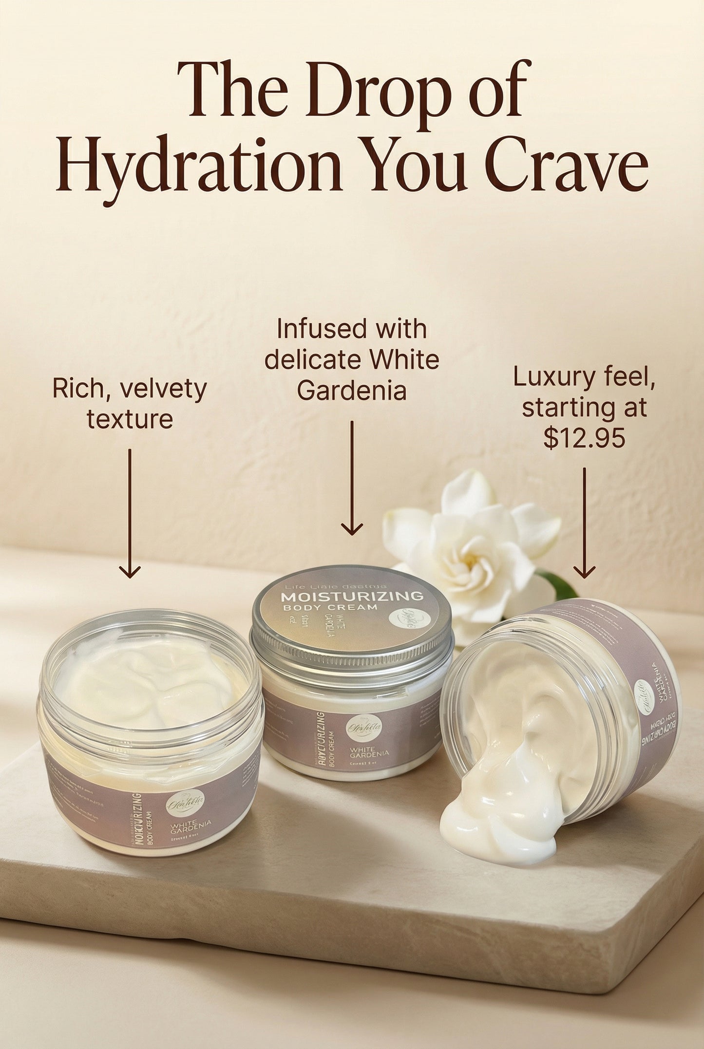 White Gardenia Body Cream 4oz - New Formula