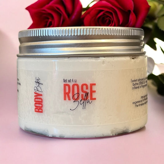 Body Cream: Rose Scented, Shea Butter - Hydrating & Softening