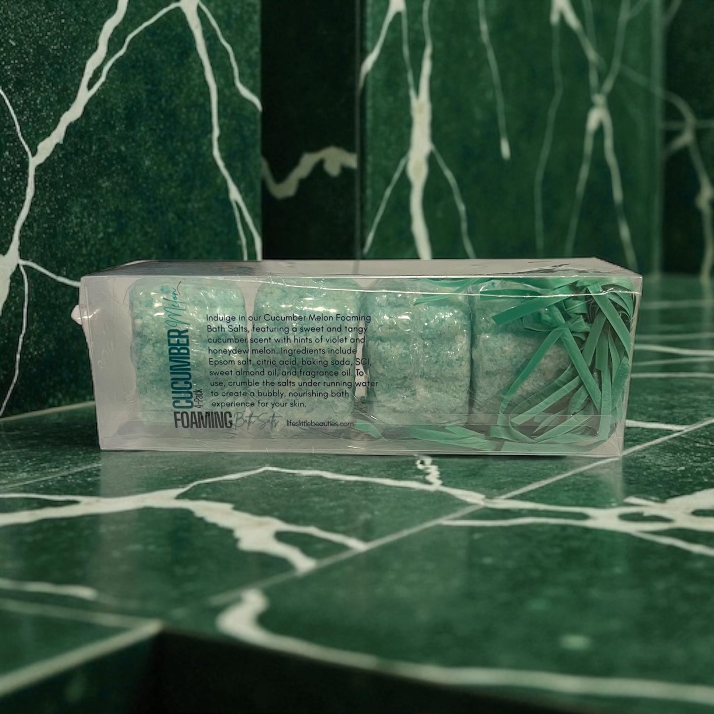 Cucumber Melon Foaming Bath Salts Fizzers - 4Pack