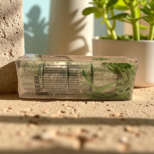 Aloe Vera & Cucumber Foaming Bath Salts Fizzers - 4Pack
