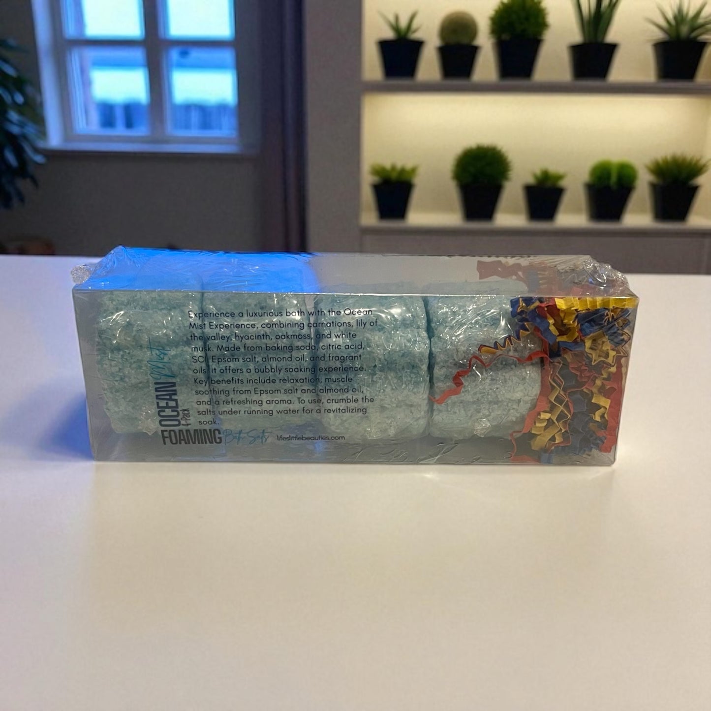 Ocean Mist Foaming Bath Salts Fizzers - 4Pack