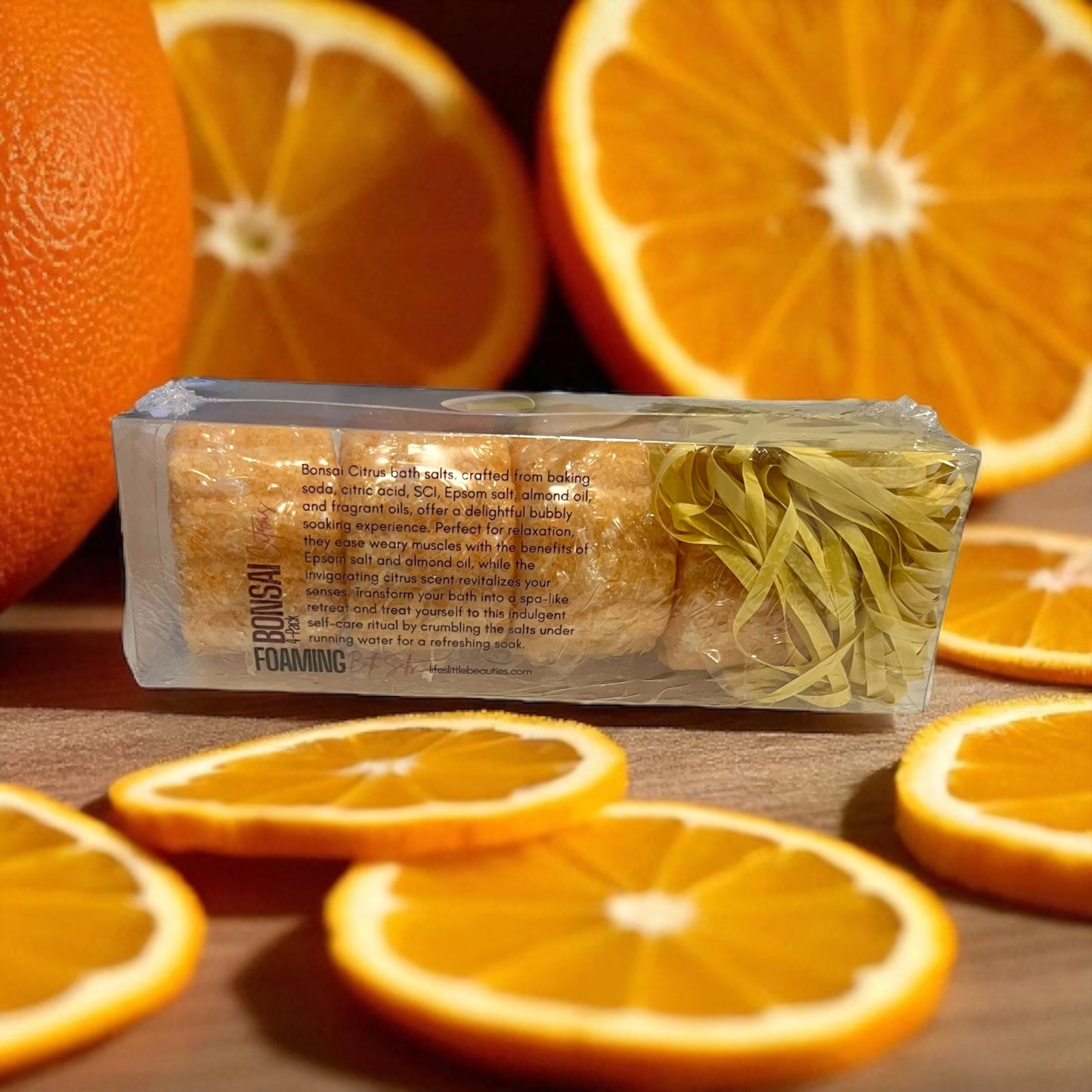Bonsai Citrus Foaming Bath Salts Fizzers - 4Pack