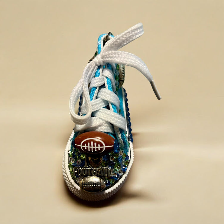 Bedazzled Handmade Converse Keychain – Football