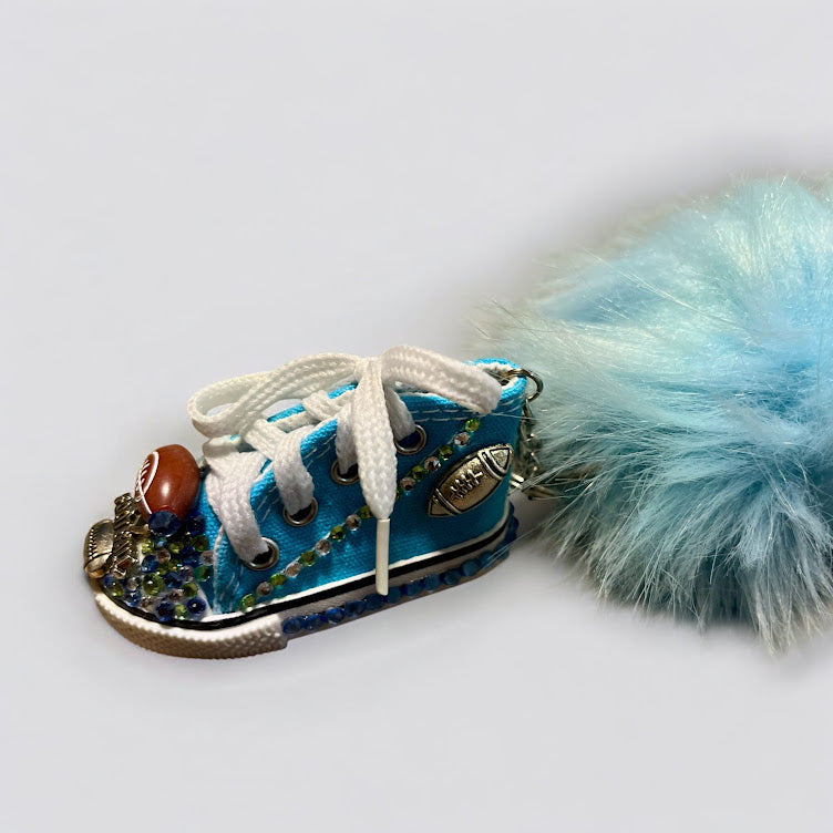 Bedazzled Handmade Converse Keychain – Football