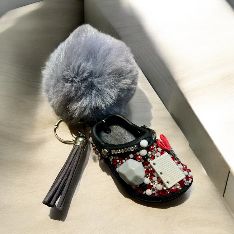 Bedazzled Handmade Croc Keychain for School Grads