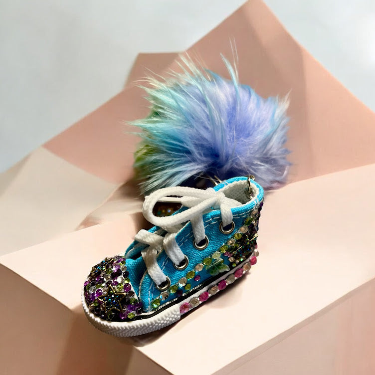 Bedazzled Converse Handmade Keychain - Moon & Stars Collection
