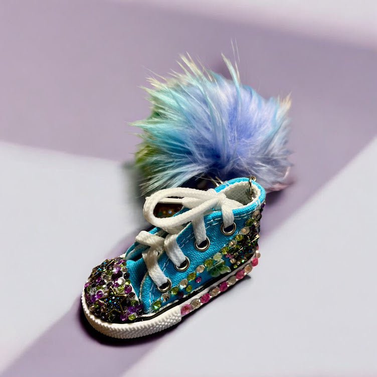 Bedazzled Converse Handmade Keychain - Moon & Stars Collection