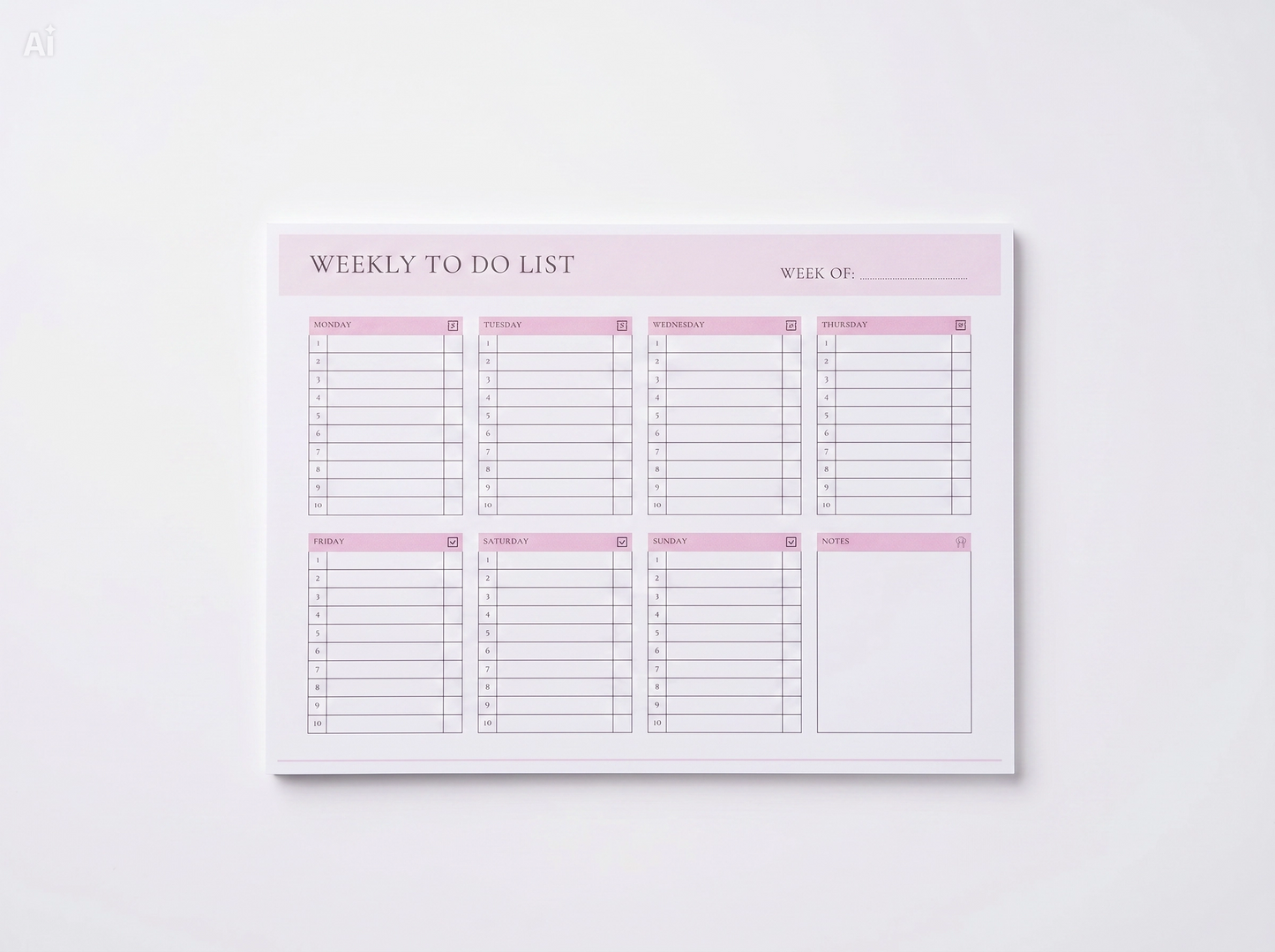 Handcrafted Weekly To-Do & Habit Tracker