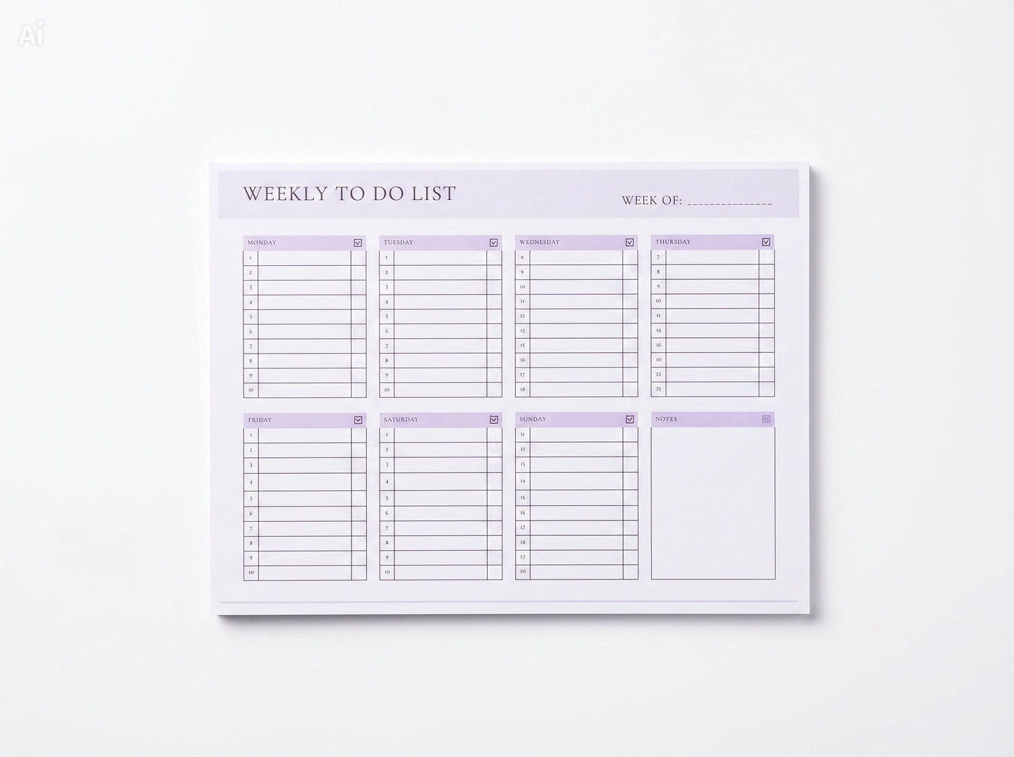 Handcrafted Weekly To-Do & Habit Tracker