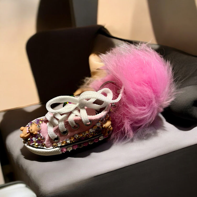 Bedazzled Converse Shoe Keychain: Teddy Bear Collection