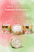 The image is an advertisement for a skincare product, featuring three jars of the product with different scents and textures.