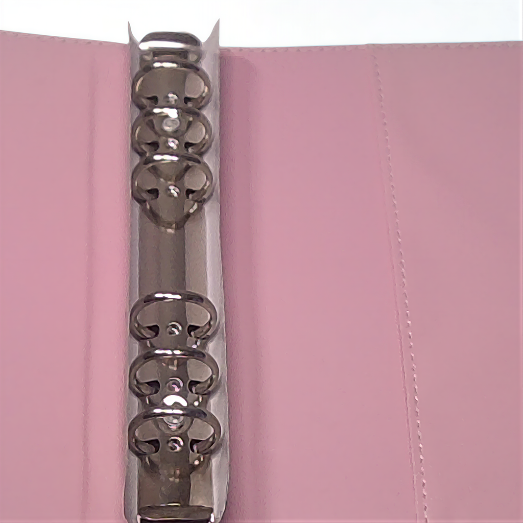Pink leather-bound journal with ornate silver clasp, elegant design for note-taking or gifting