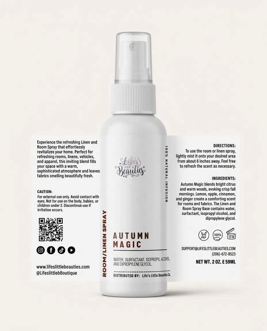 Autumn Magic Linen, Spiced Citrus Woods Spray, 60 Ml Fresh Bottle