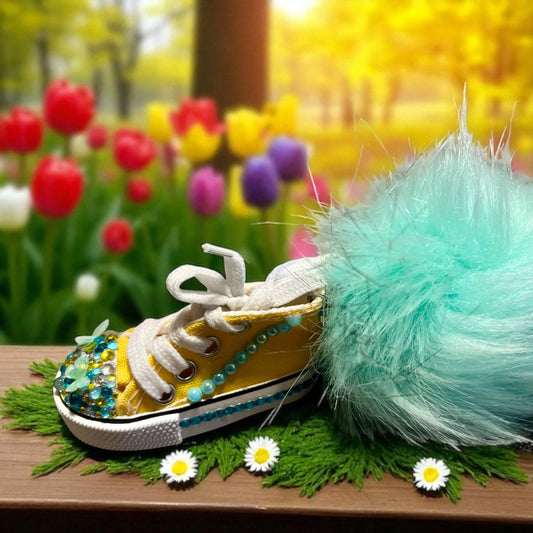 Bedazzled Handmade Converse Keychain - Summer Butterfly