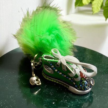 Bedazzled Handmade Converse Keychain – Football Style 2