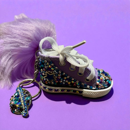 Galactic Glamour: Bedazzled Handmade Converse Keychain