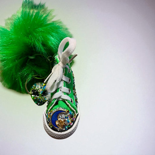 Bedazzled Handmade Alien-Themed Converse Keychain