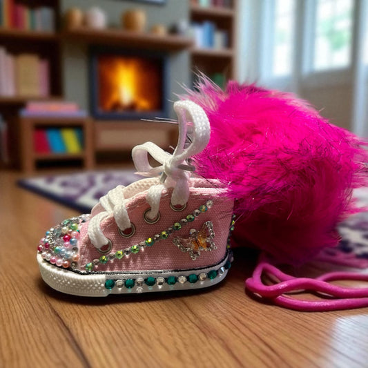 Bedazzled Converse Keychain – Butterfly Style