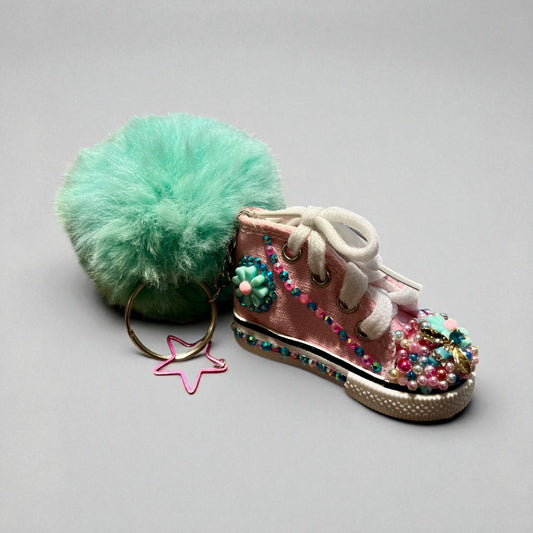 Bedazzled Handmade Converse Keychain – Spring Collection