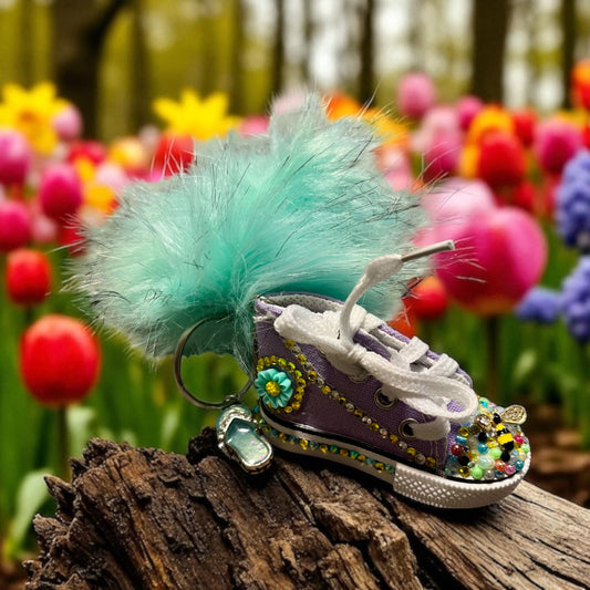 Bedazzled Converse Shoe Keychain – Summer Bees