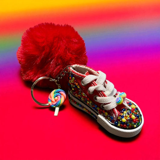 Bedazzled Handmade Converse Shoe Keychain – Lollipop