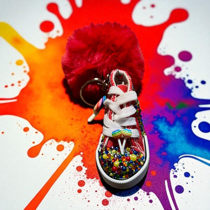 Bedazzled Handmade Converse Shoe Keychain – Lollipop