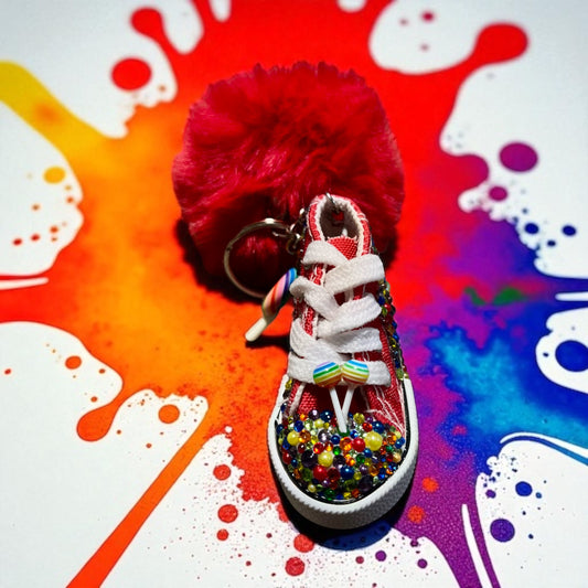 Bedazzled Handmade Converse Shoe Keychain – Lollipop