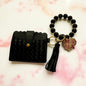 Women's Stripe Silica Gel Lock Clasp Card Holders