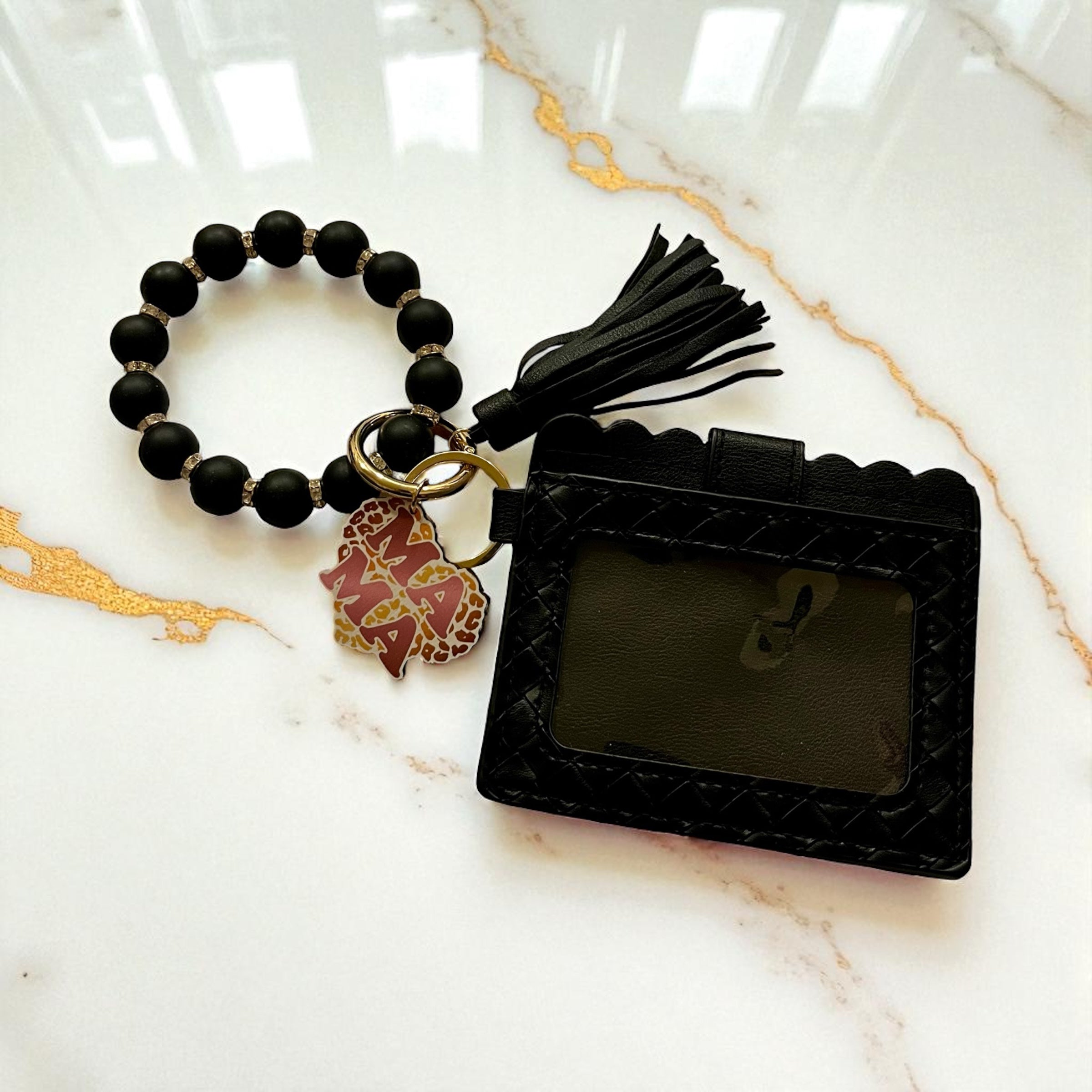 Women's Stripe Silica Gel Lock Clasp Card Holders