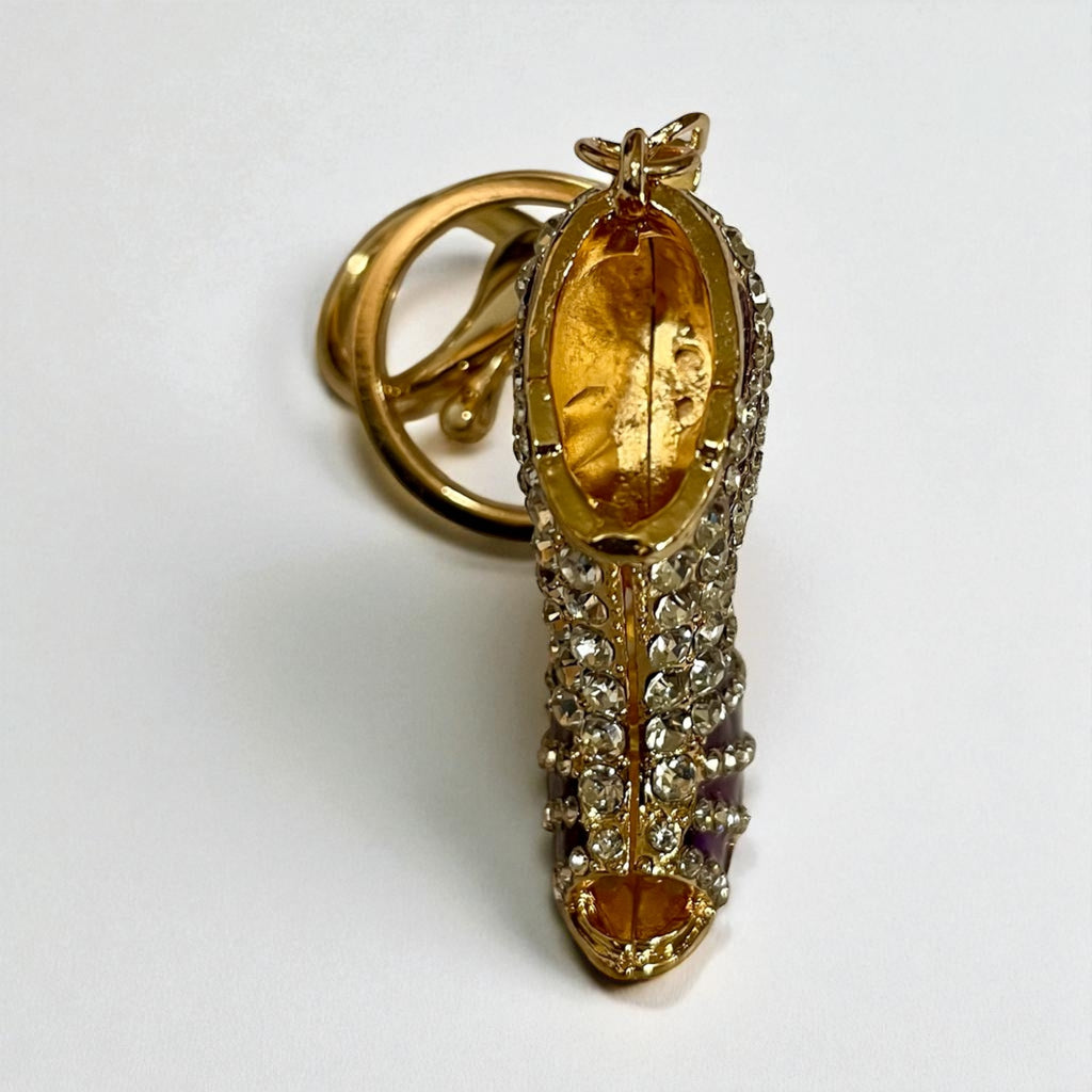 Elegant Rhinestone Stripe Pump Heels Keychain