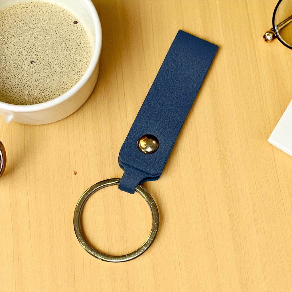 Leather Key Chain: Solid Colors with Hand Rope Strap