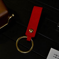 Solid Color Leather Key Chain Hand Rope Bag Pendant