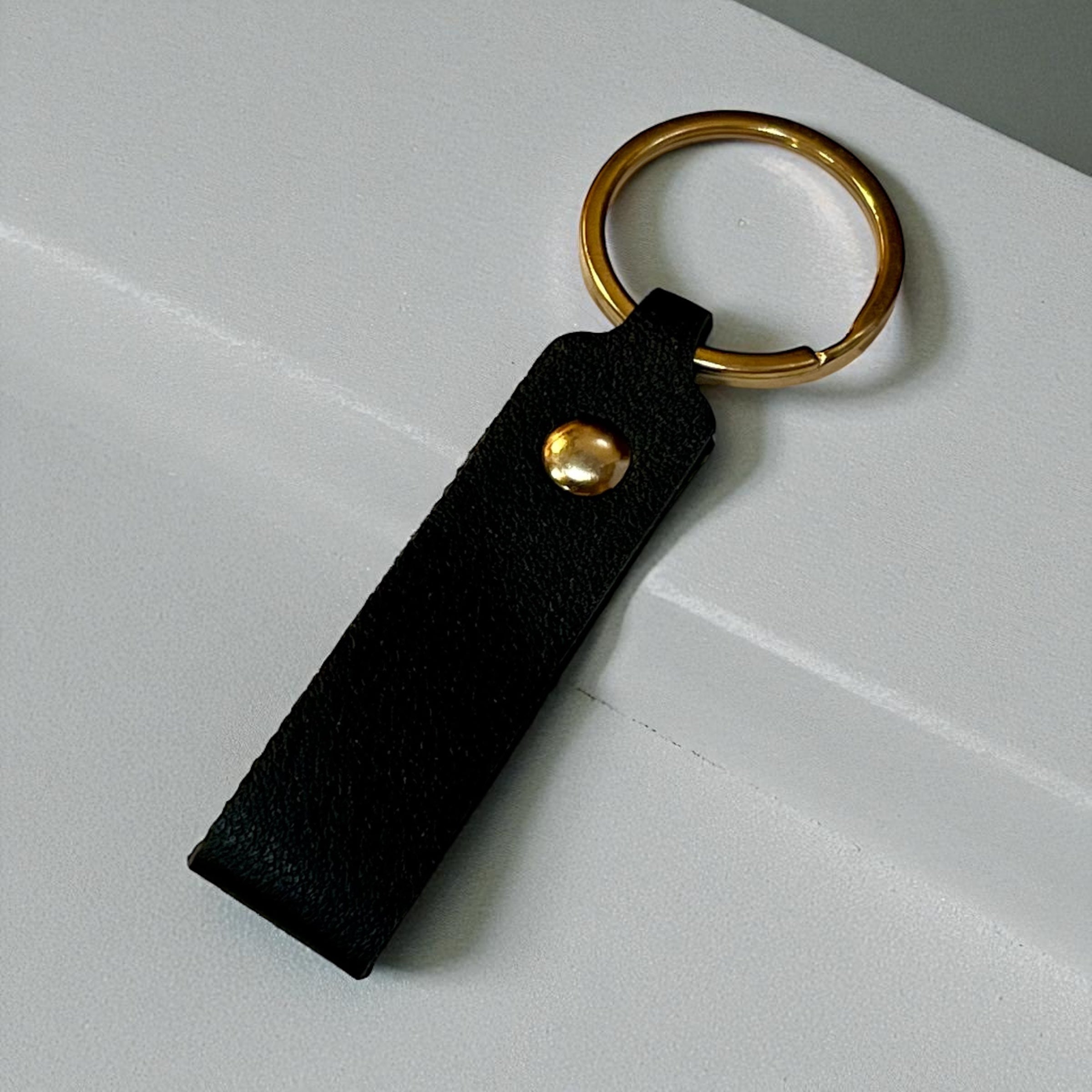Leather Key Chain: Solid Colors with Hand Rope Strap