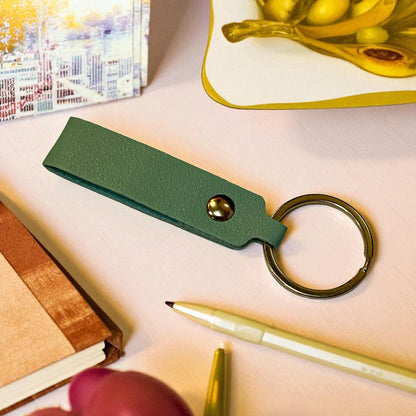 Solid Color Leather Key Chain Hand Rope Bag Pendant