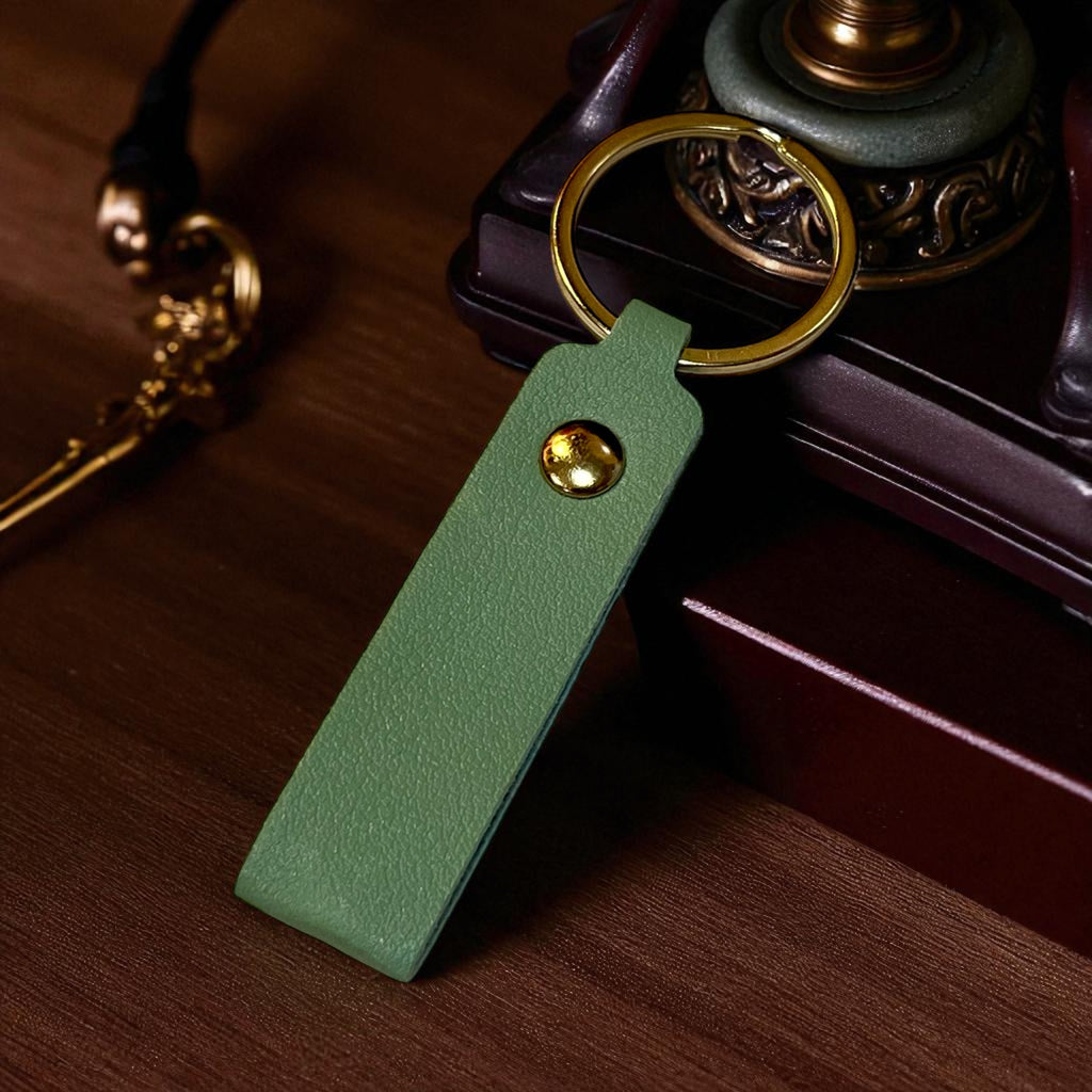 Leather Key Chain: Solid Colors with Hand Rope Strap