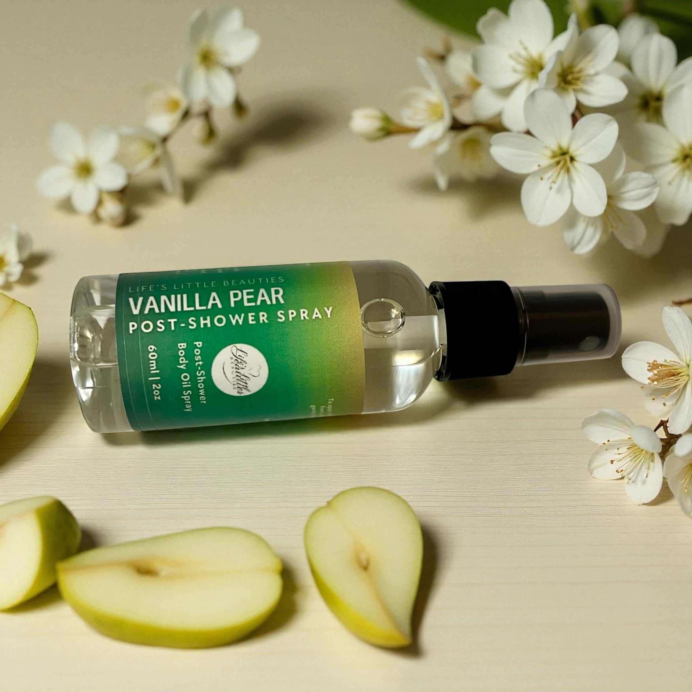 Body Oil Spray: Vanilla Pear Scented Moisturizer (60ml/2oz)