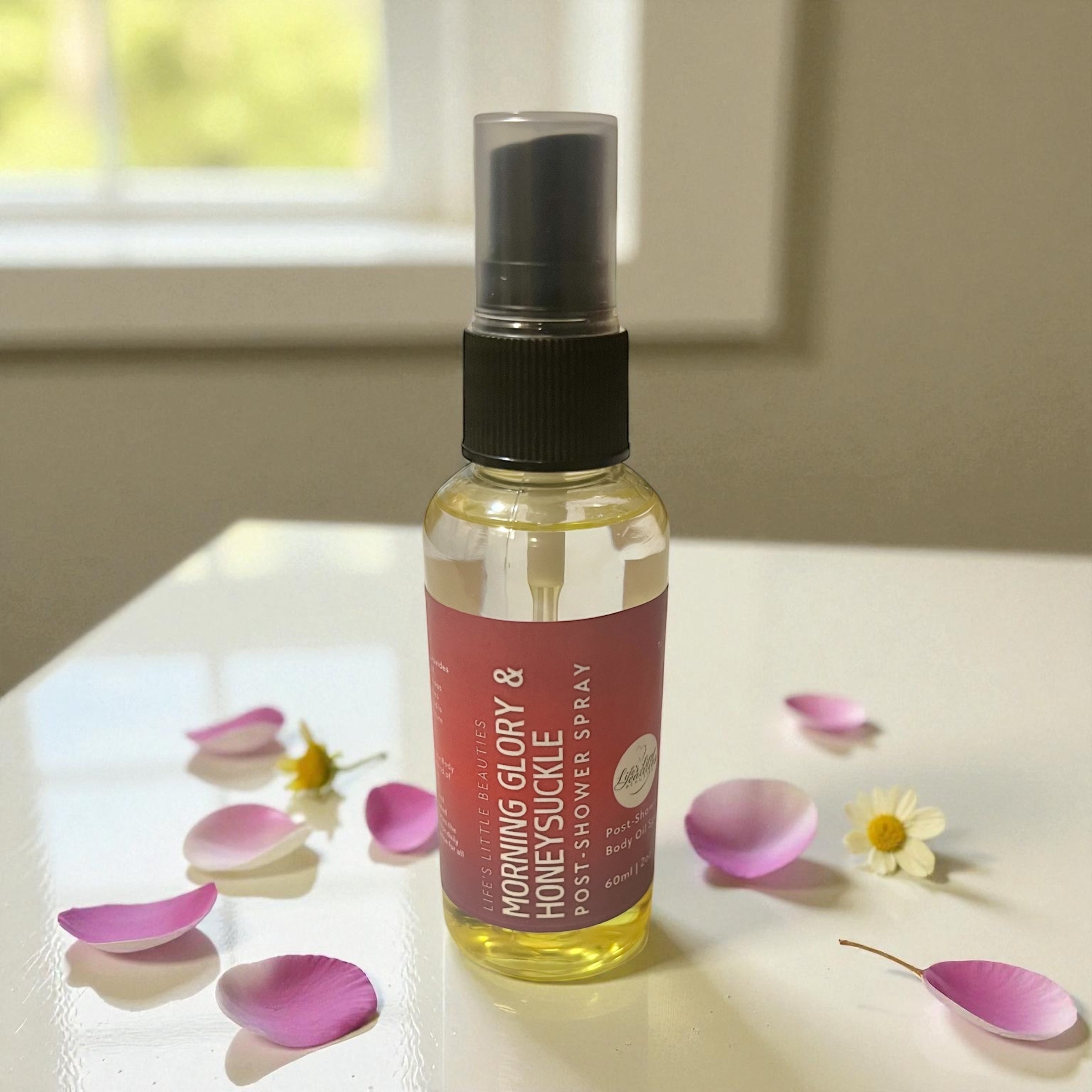 Morning Glory & Honeysuckle Body Oil Spray (60ml, Post-Shower Moisturizer)