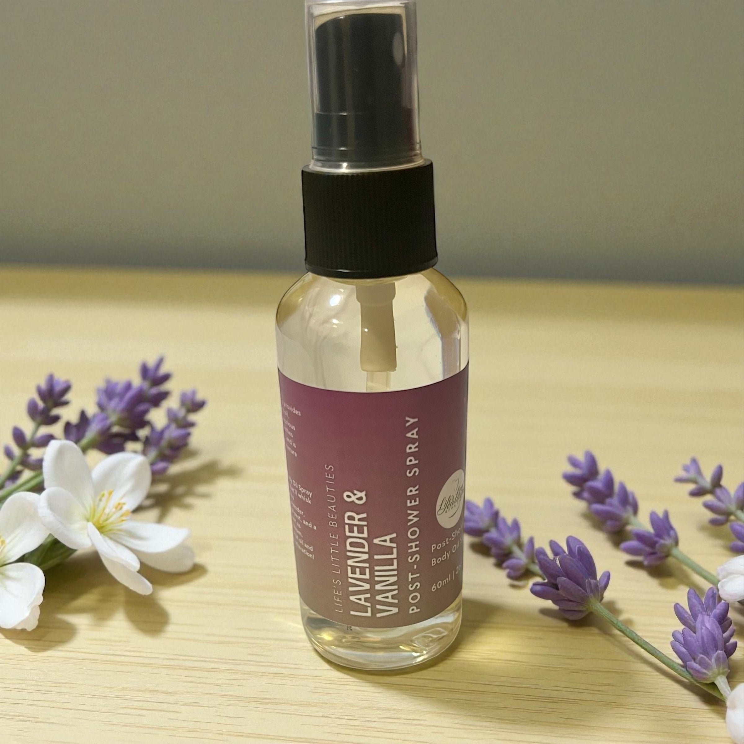 Body Oil Spray: Lavender, Vanilla & Orange Zest - Light, Hydrating