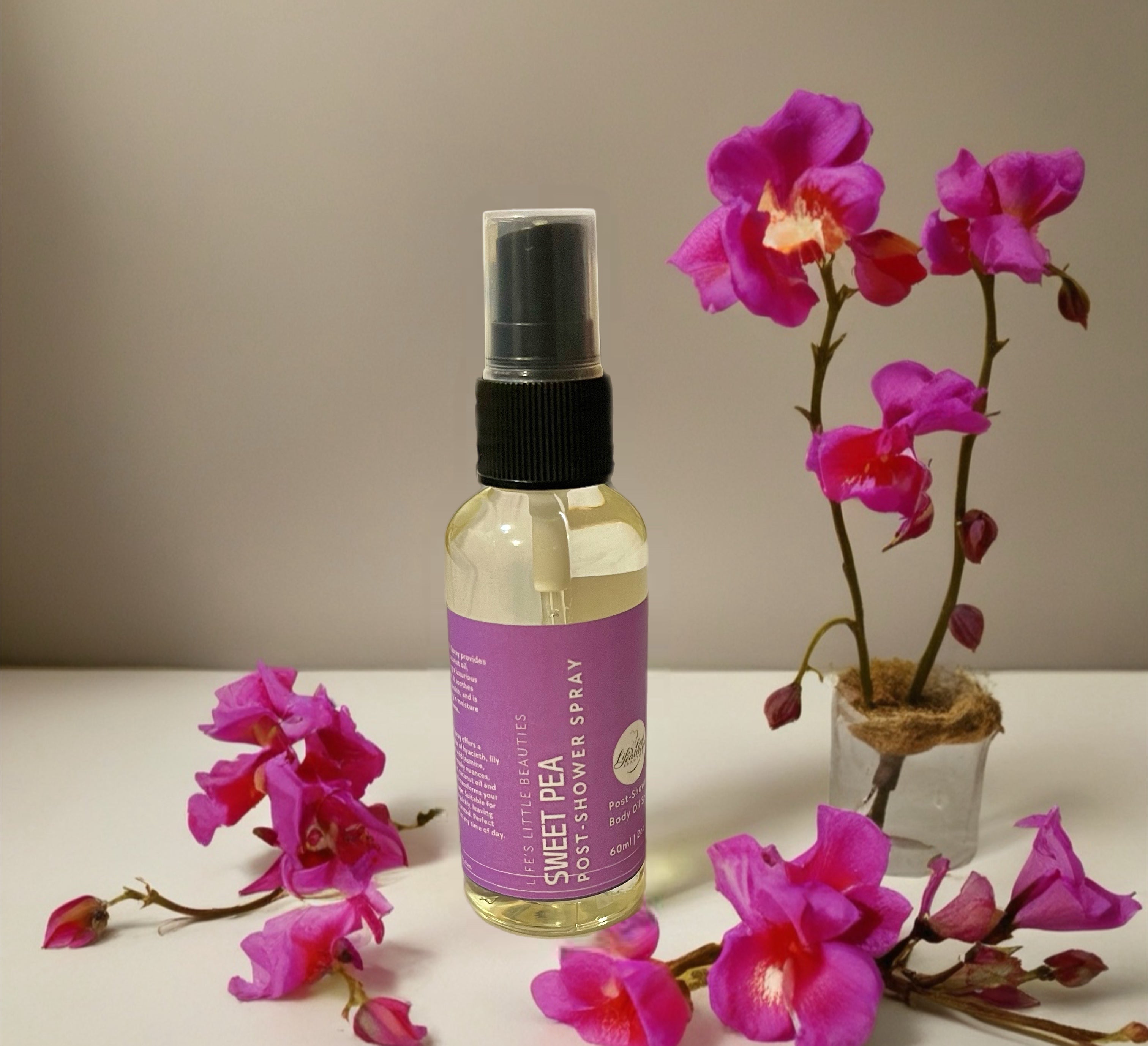 Body Oil Spray: Sweet Pea Floral Blend - Lightweight Hydration