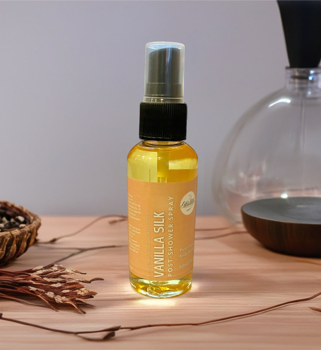 Vanilla Silk Body Oil: Hydrating Post-Shower Spray (60ml/2oz)