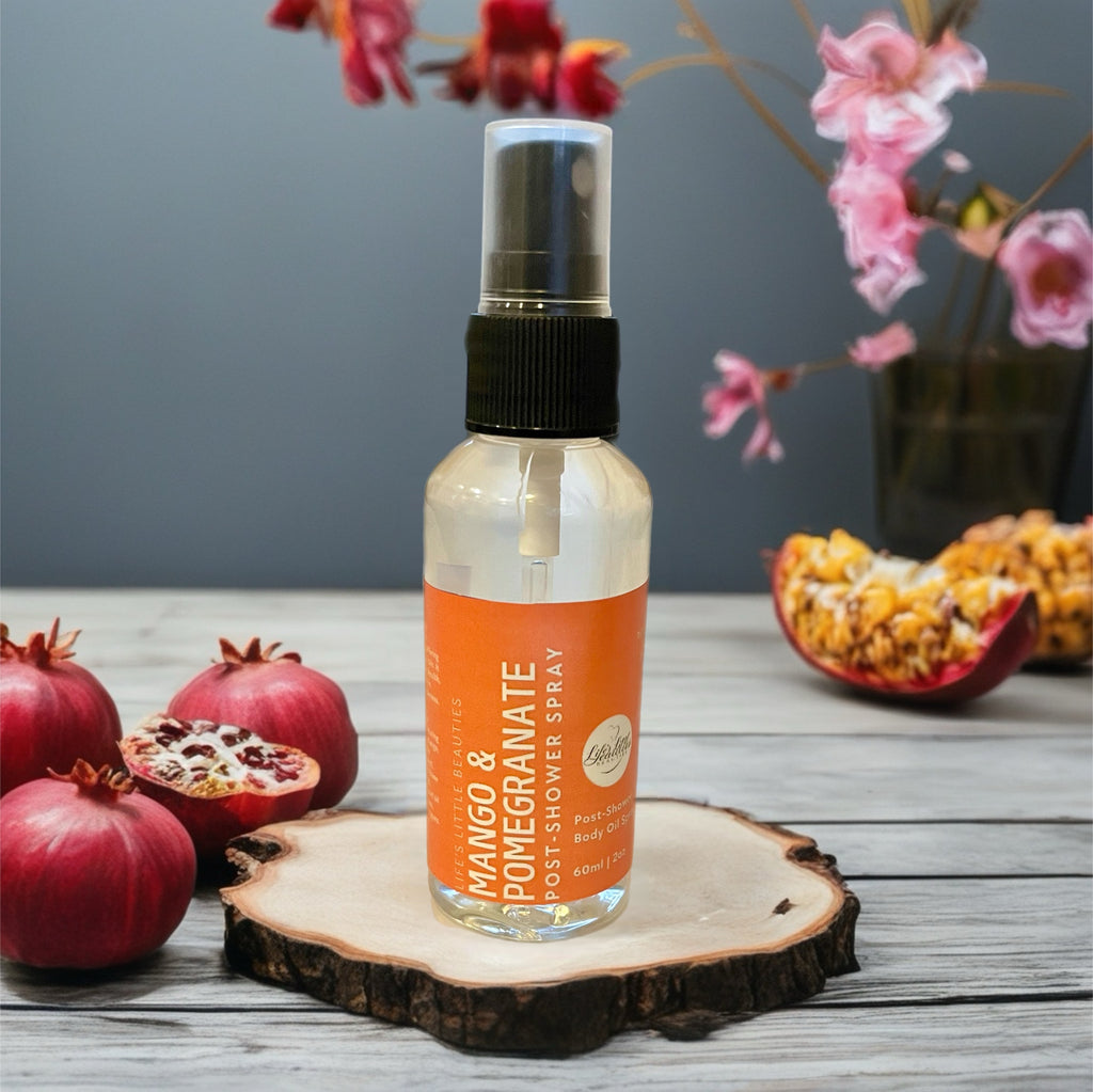 Body Oil Spray: Mango and Pomegranate Hydrating Mist (2oz)