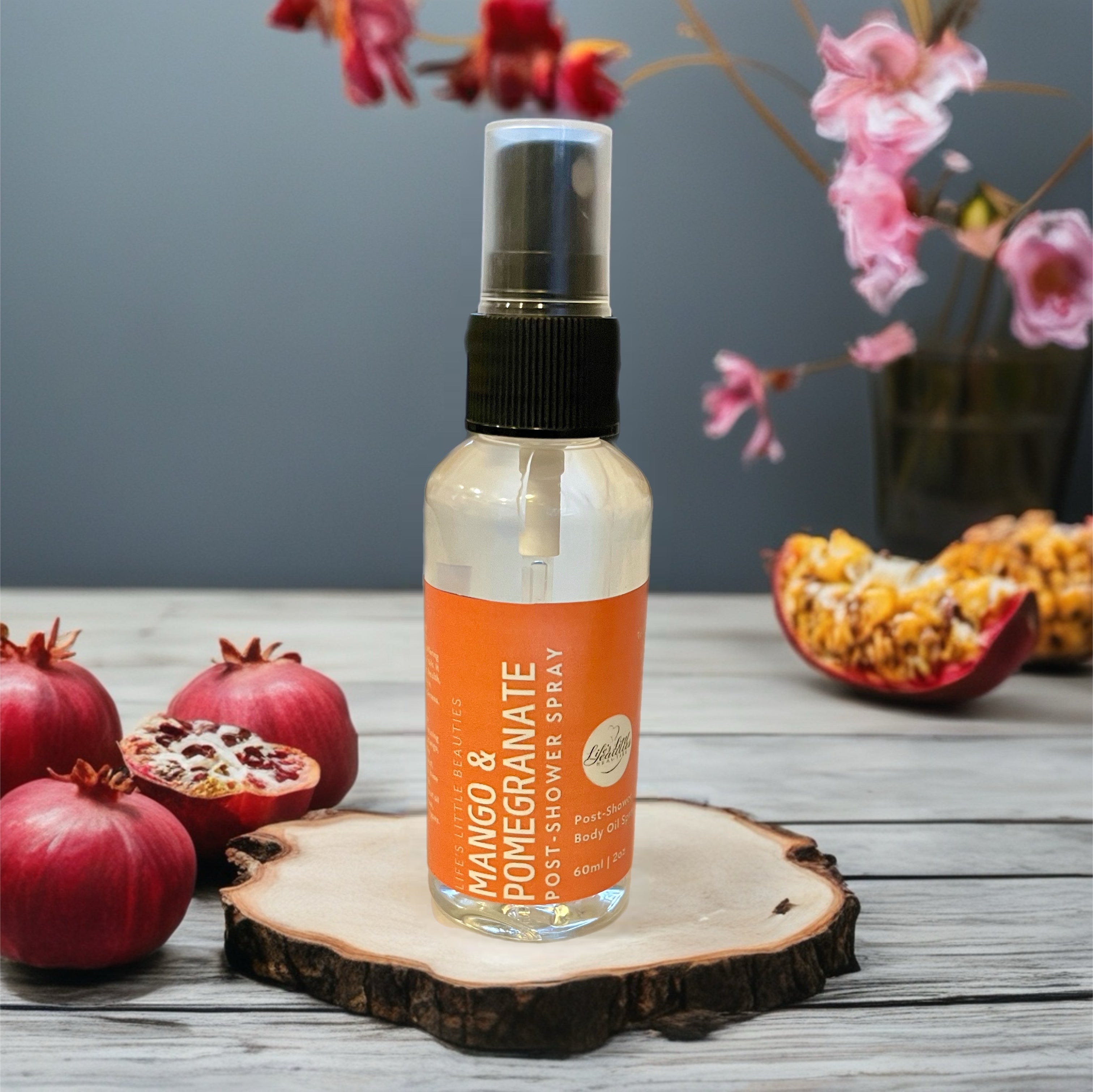 Body Oil Spray: Mango and Pomegranate Hydrating Mist (2oz)